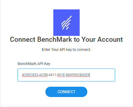 BenchMark API Key- Replug Connection