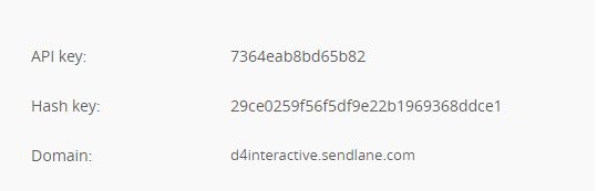 Sendlane credentials