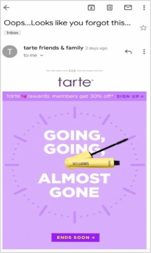 Tarte-Email-Remarketing