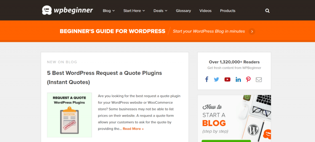 wp beginner wordpress content blog