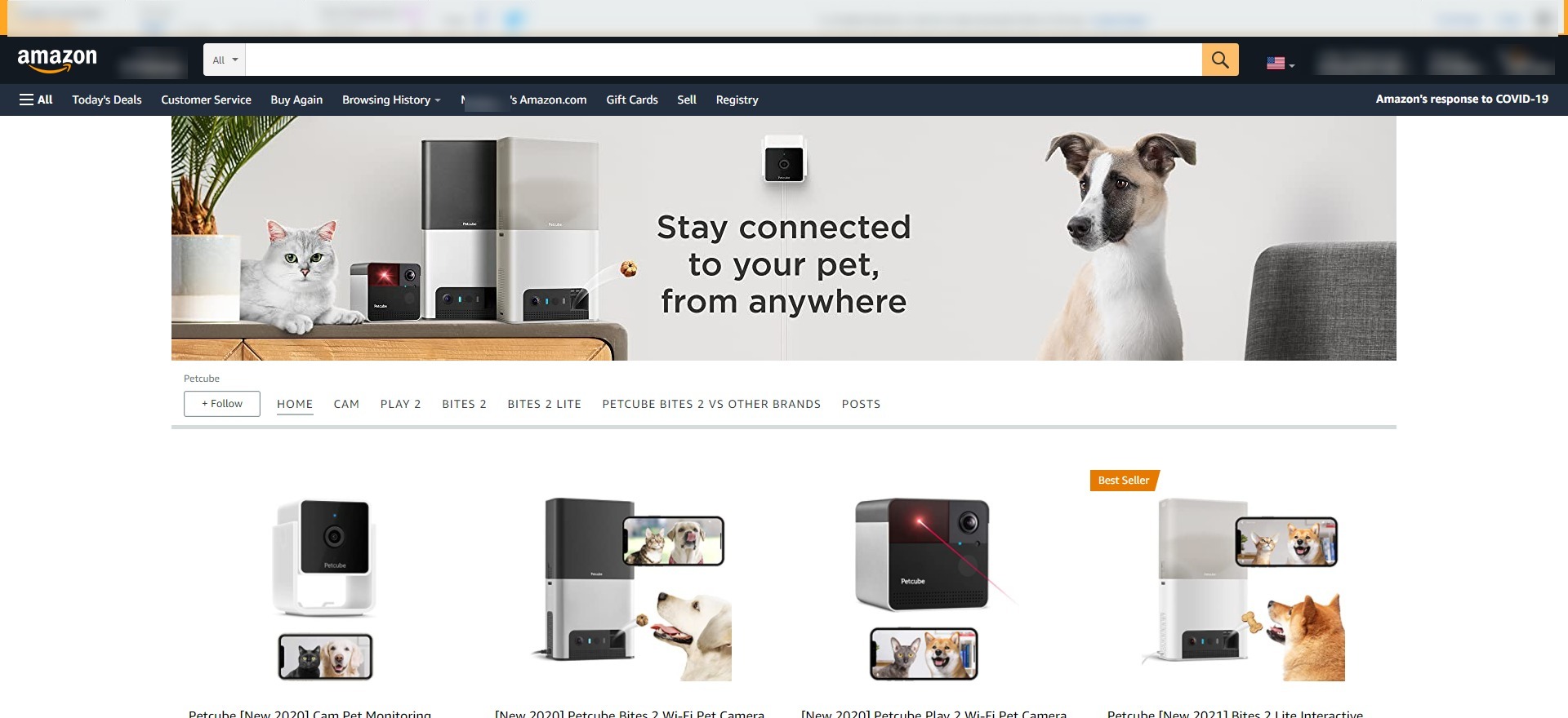 Amazon eCommerce website showcasing as a storefront