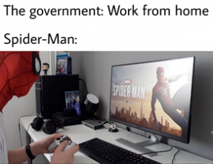 spider man work from home meme