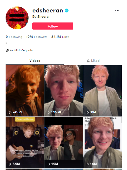 edsheeran tiktok profile