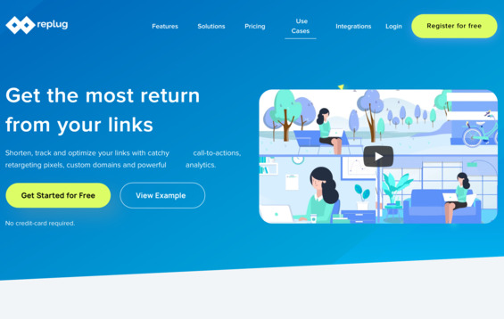 Replug URL Shortener Home Page