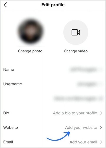 Add your Link in Tiktok Bio