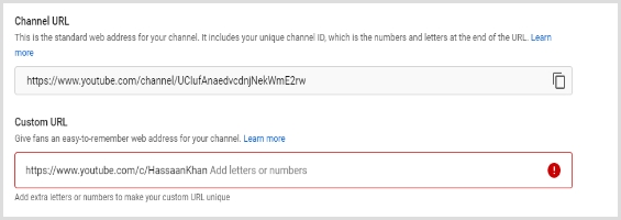 youtube-custom-url