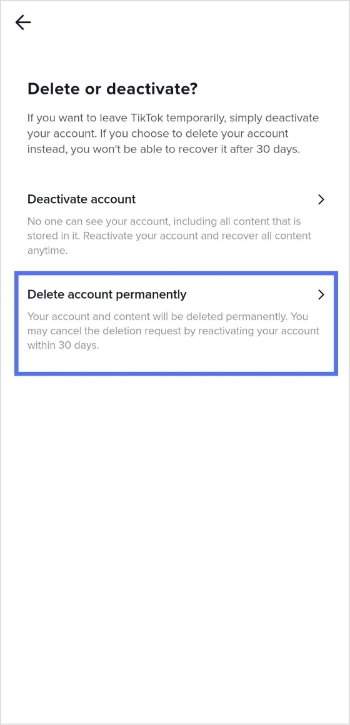 delete account permanently