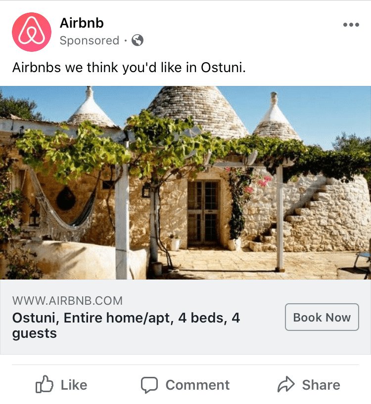 AirBnB-facebook-retargeting-