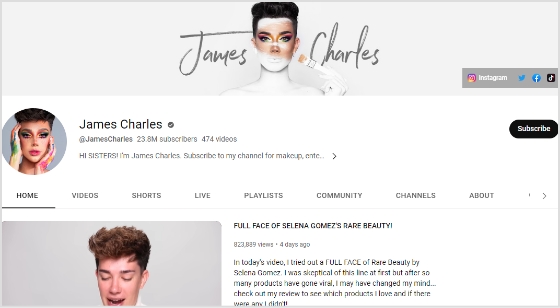 James-Charles-Youtube-Channel