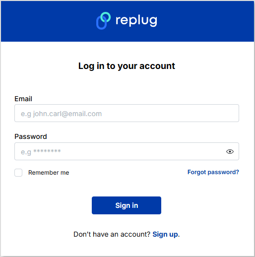 Replug-signup