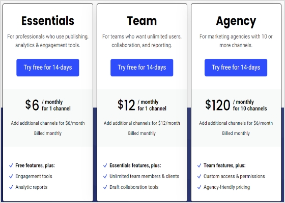 Buffer pricing plan