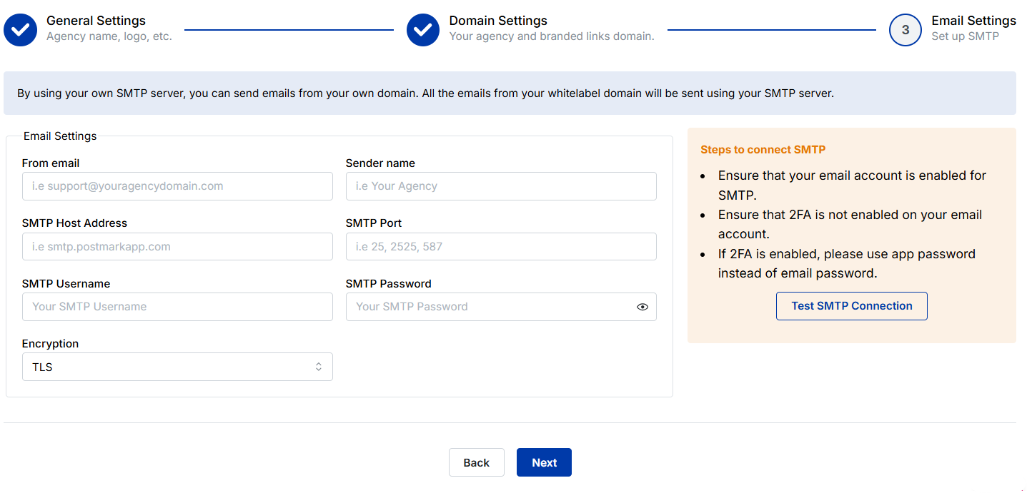 email settings