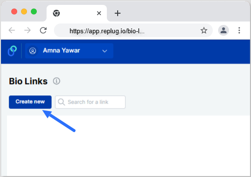 Create new bio link