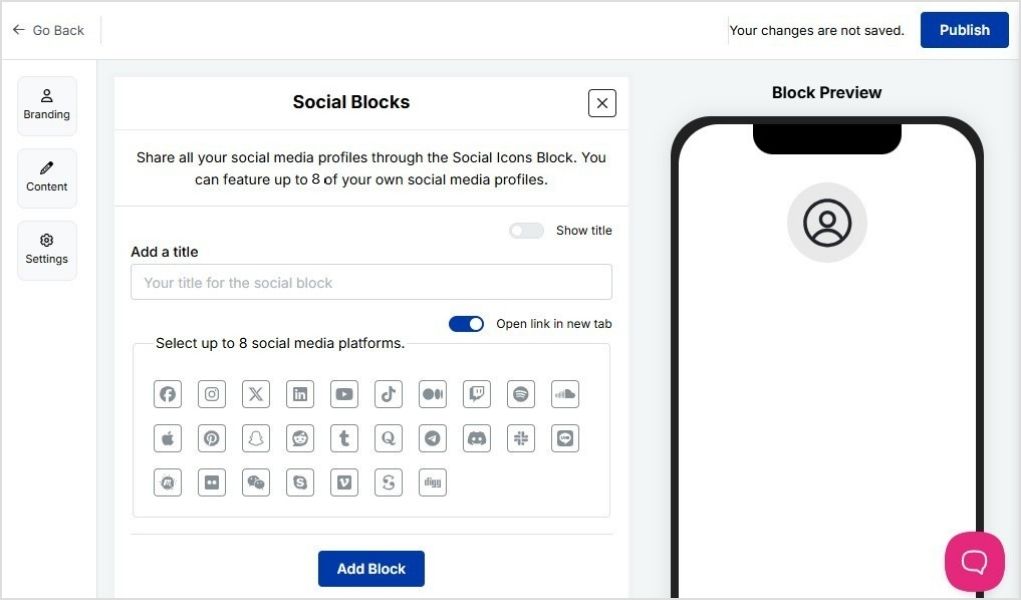 Select social blocks
