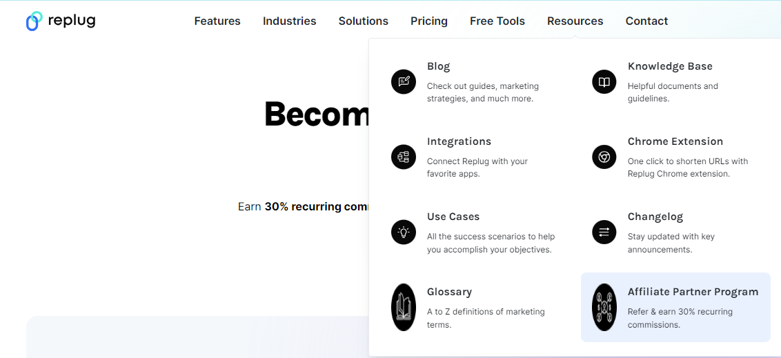 Resources section affiliate program