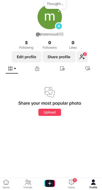 TikTok profile page