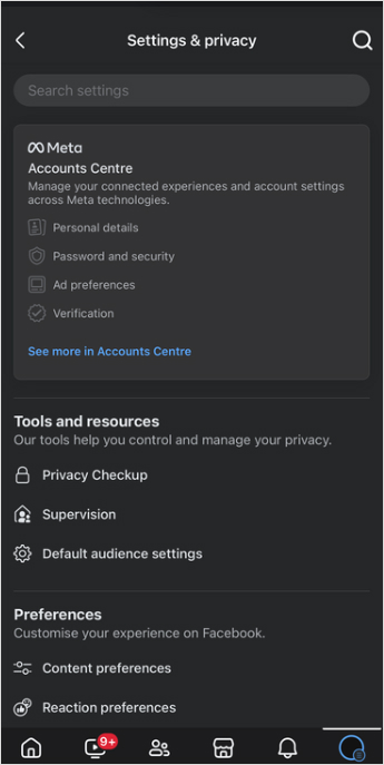 Meta Accounts Centre