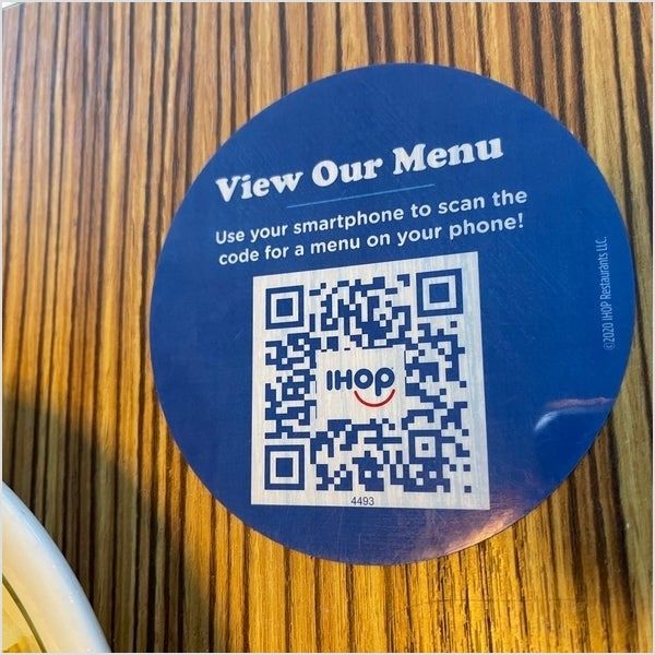 IHOP QR code menu