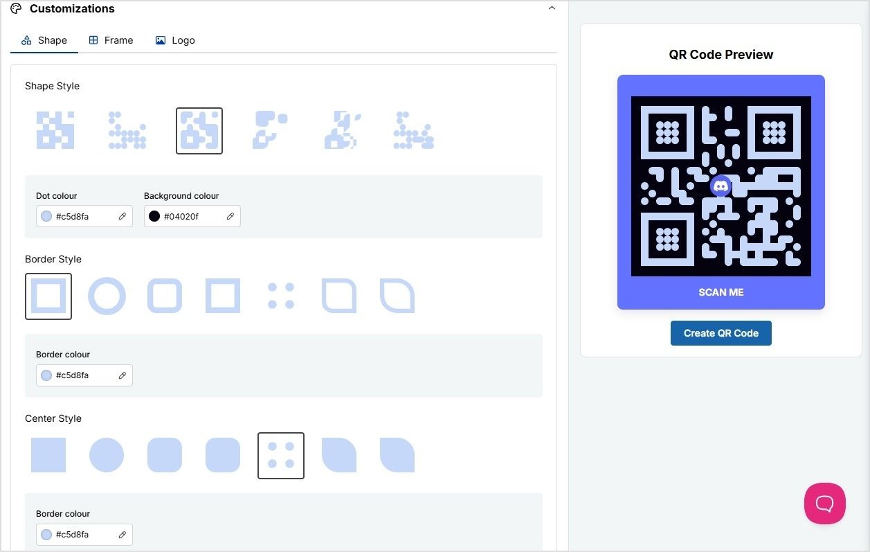 QR code generation