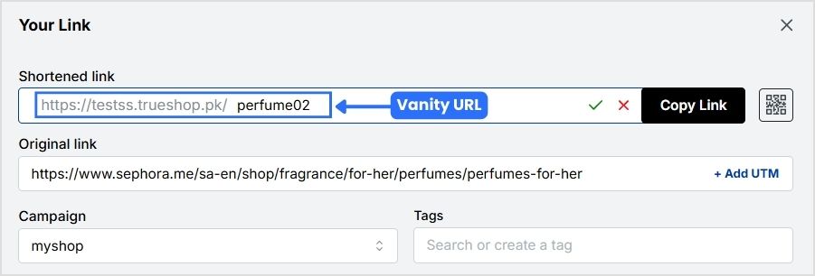 Vanity URL