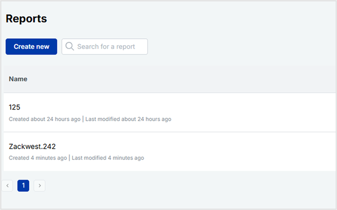 Report dashboard
